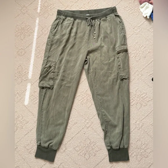 YOUNG, FABULOUS & BROKE Olive Green Cargo Jogger Pants - Picture 2 of 14